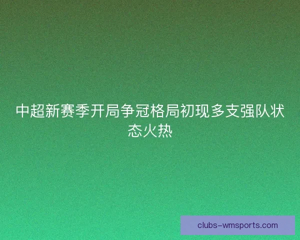 中超新赛季开局争冠格局初现多支强队状态火热