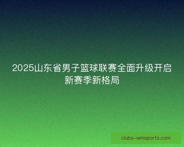 2025山东省男子篮球联赛全面升级开启新赛季新格局