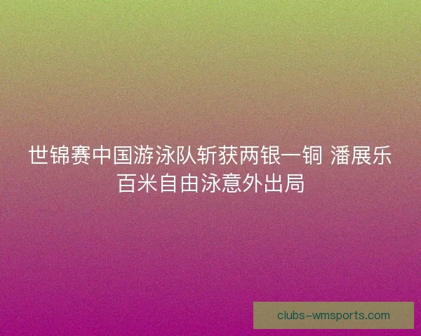 世锦赛中国游泳队斩获两银一铜 潘展乐百米自由泳意外出局